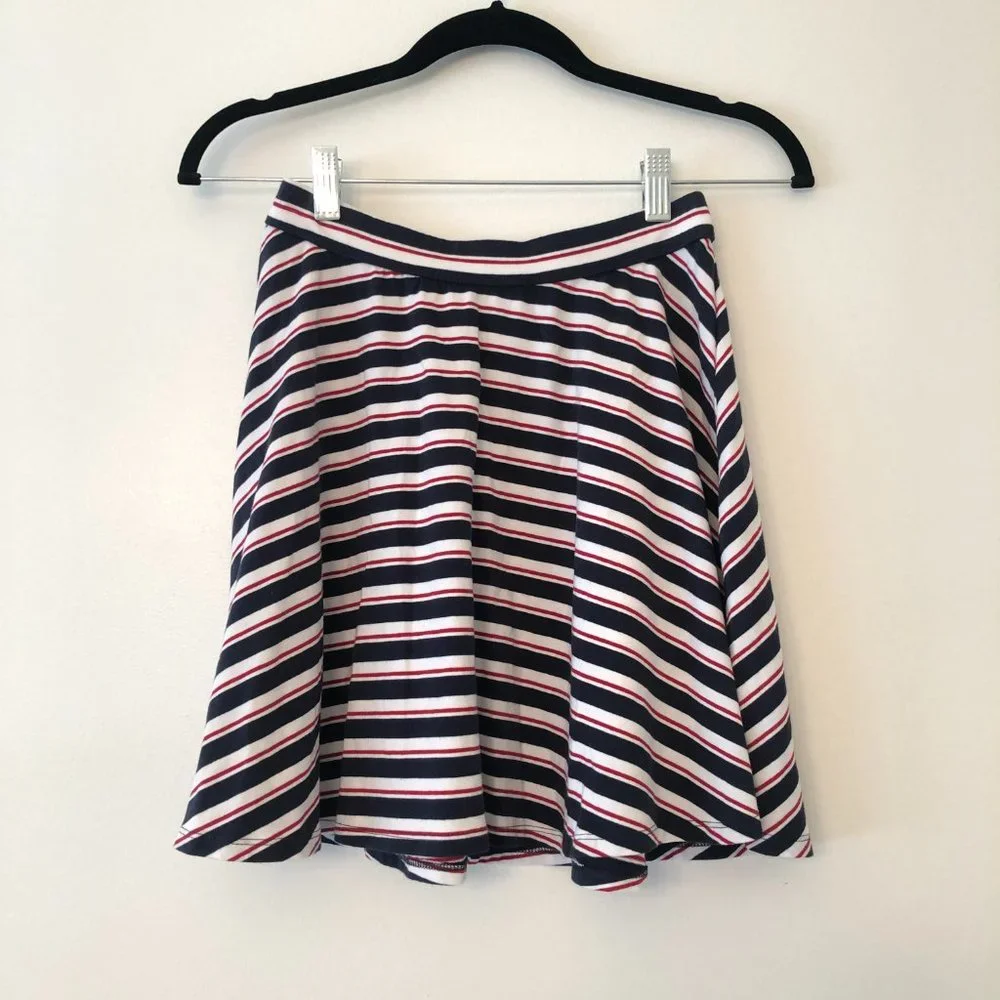 Hollister Navy A-Line Striped Skirt | Size S - Picture 6 of 10